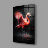 Flamingo Glass Wall Art || Designer Collection.